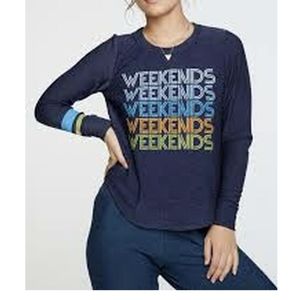 “Weekends” cozy, lightweight sweatshirt